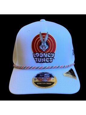 NEW Bugs Bunny Looney Tunes New Era 9SEVENTY Stretch-Snap Adjustable Hat White